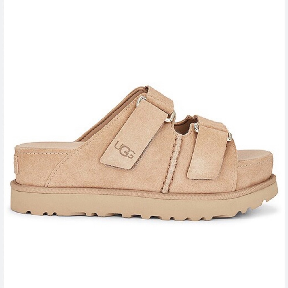 Ugg Goldenstar Hi Slide Sandal in Sand Sz 8